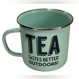 ‘TEA TASTES BETTER OUTDOORS’ TIN MUG THE GIFTED GARDENER